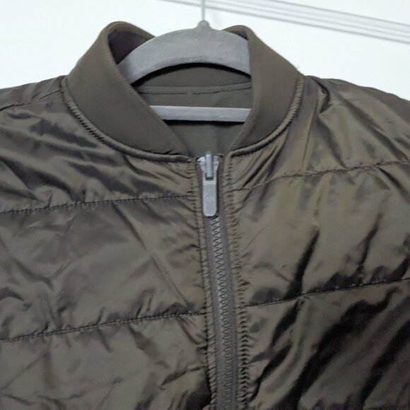Lululemon Reversible Non Stop Bomber Jacket Dark Olive Green Size 2 - Picture 9 of 12